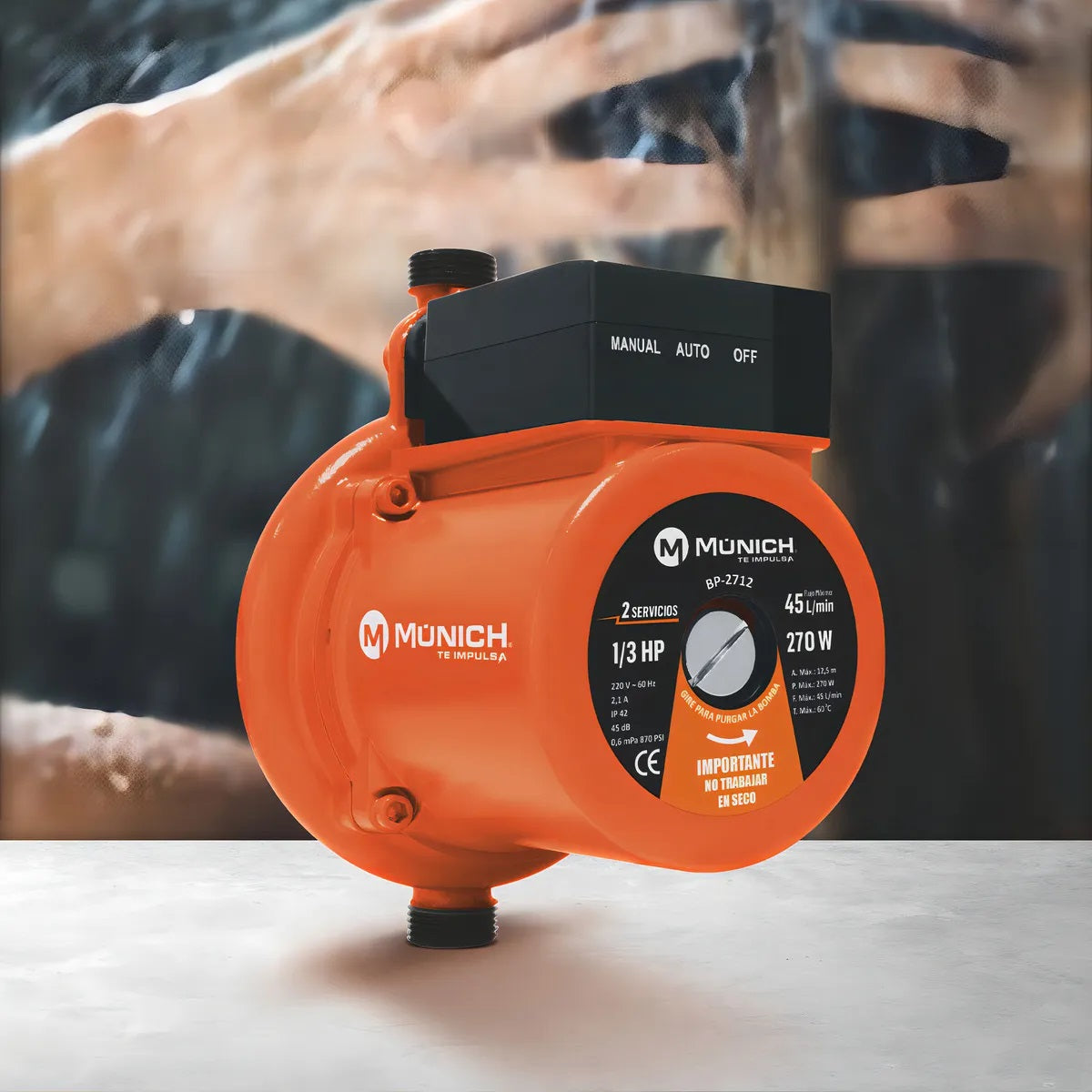 BOMBA PRESURIZADORA DE PASO MUNICH 2.5 BAÑOS 110V