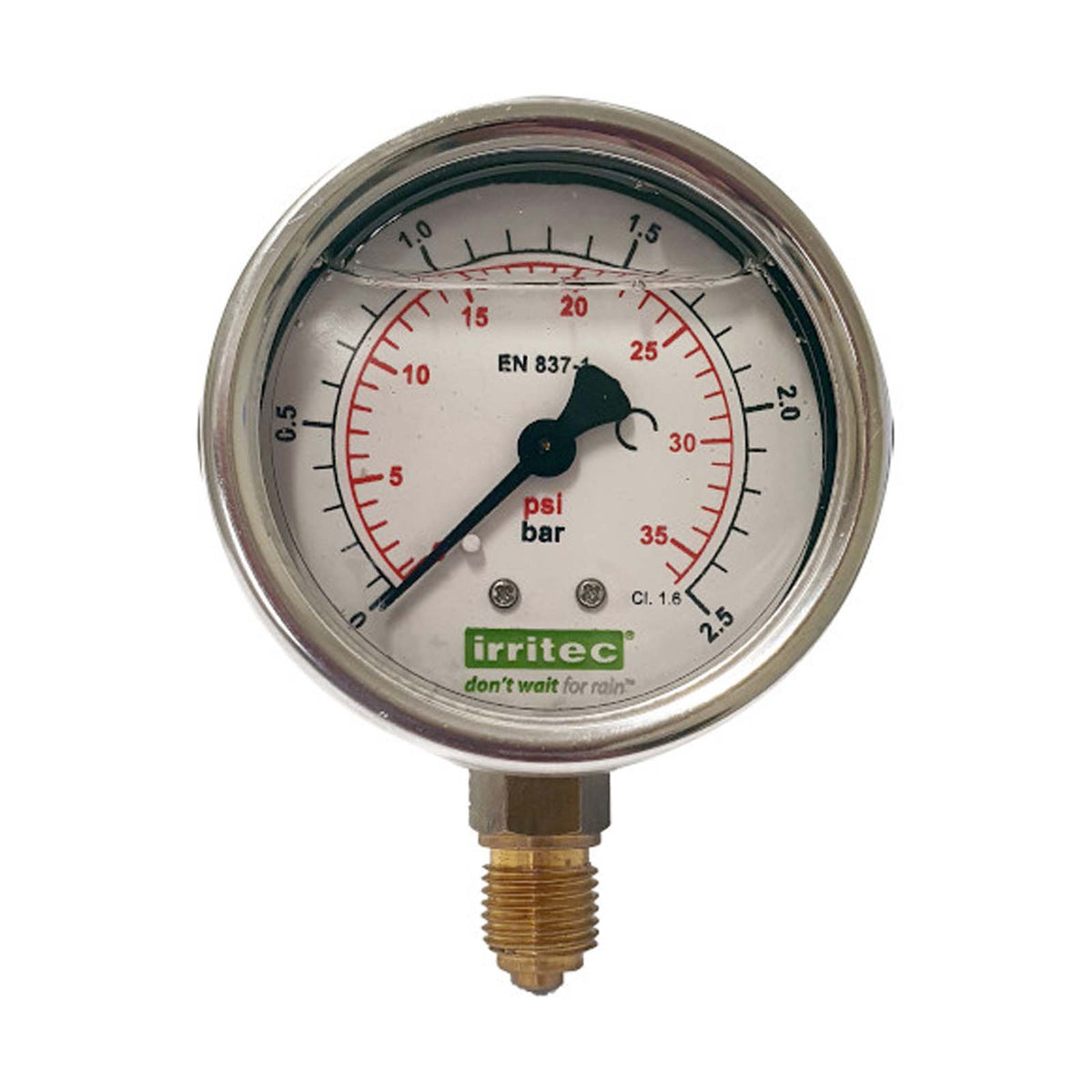 MANOMETRO GLICERINA IRRITEC 0-35 PSI CONEXION EN BASE