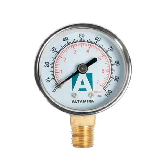 MANOMETRO SECO ALTAMIRA 0-100 PSI CONEXION BASE