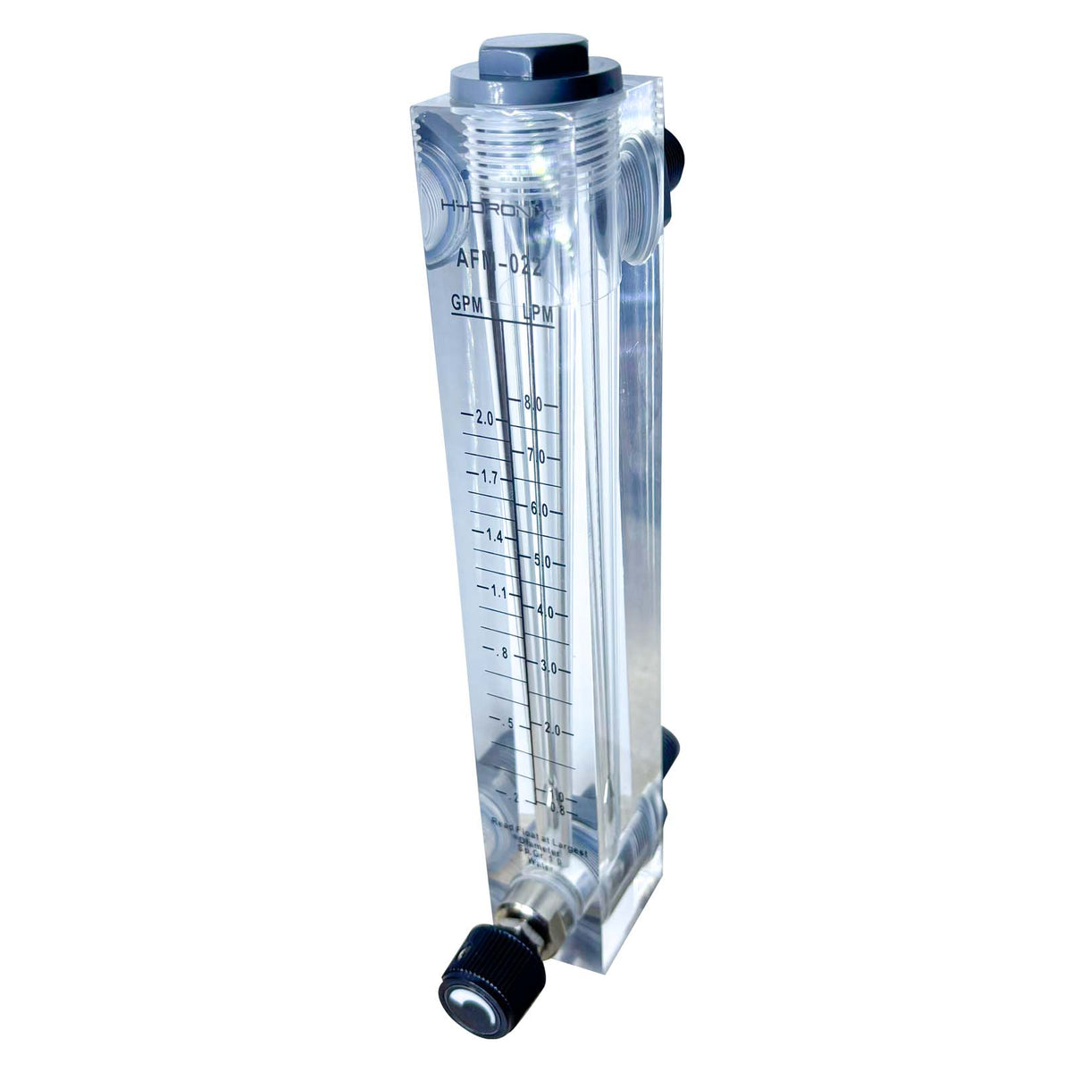 ROTAMETRO HYDRONIX 0.2-2 GPM CON REGULADOR