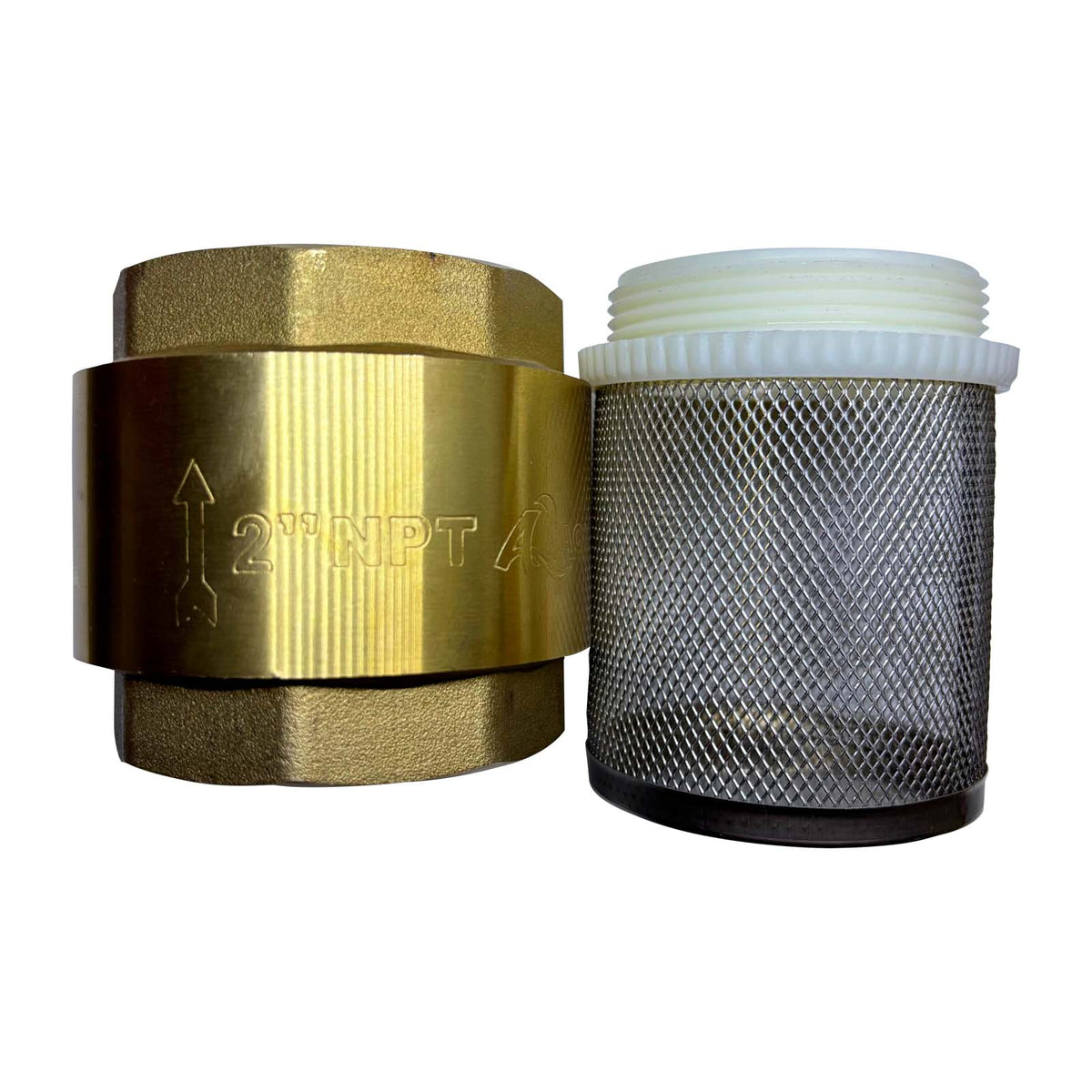 Valvula Pie Check Canastilla Desmontable Bronce Aquapak 2"